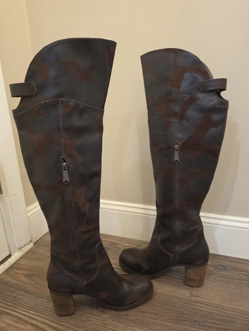 Donald J Pliner Women's Taria Over-the-Knee Boot Distressed Leather Womens 10